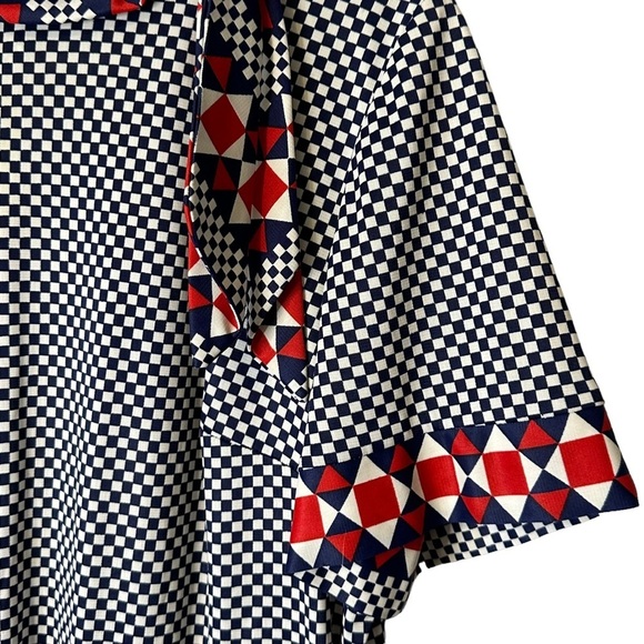 Lorac‎ Original Vintage 1970s 1980s Union Made Blue White Gingham Plaid Necktie - Picture 5 of 16